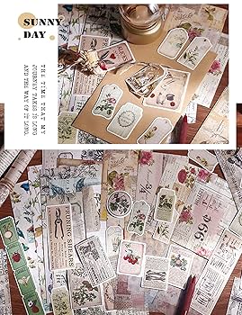 Amazon.co.jp: コラージュ 素材 フレークシール GUAN 90 枚